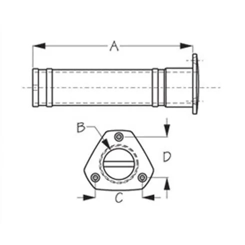 90 Flush Mount Rod Holder w/ Closed End