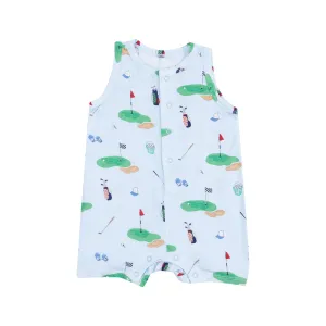 Angel Dear Golf Things Blue Sleeveless Shortie Romper
