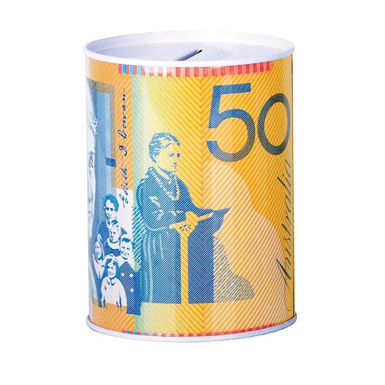 Aust Notes Money Tin, Small.