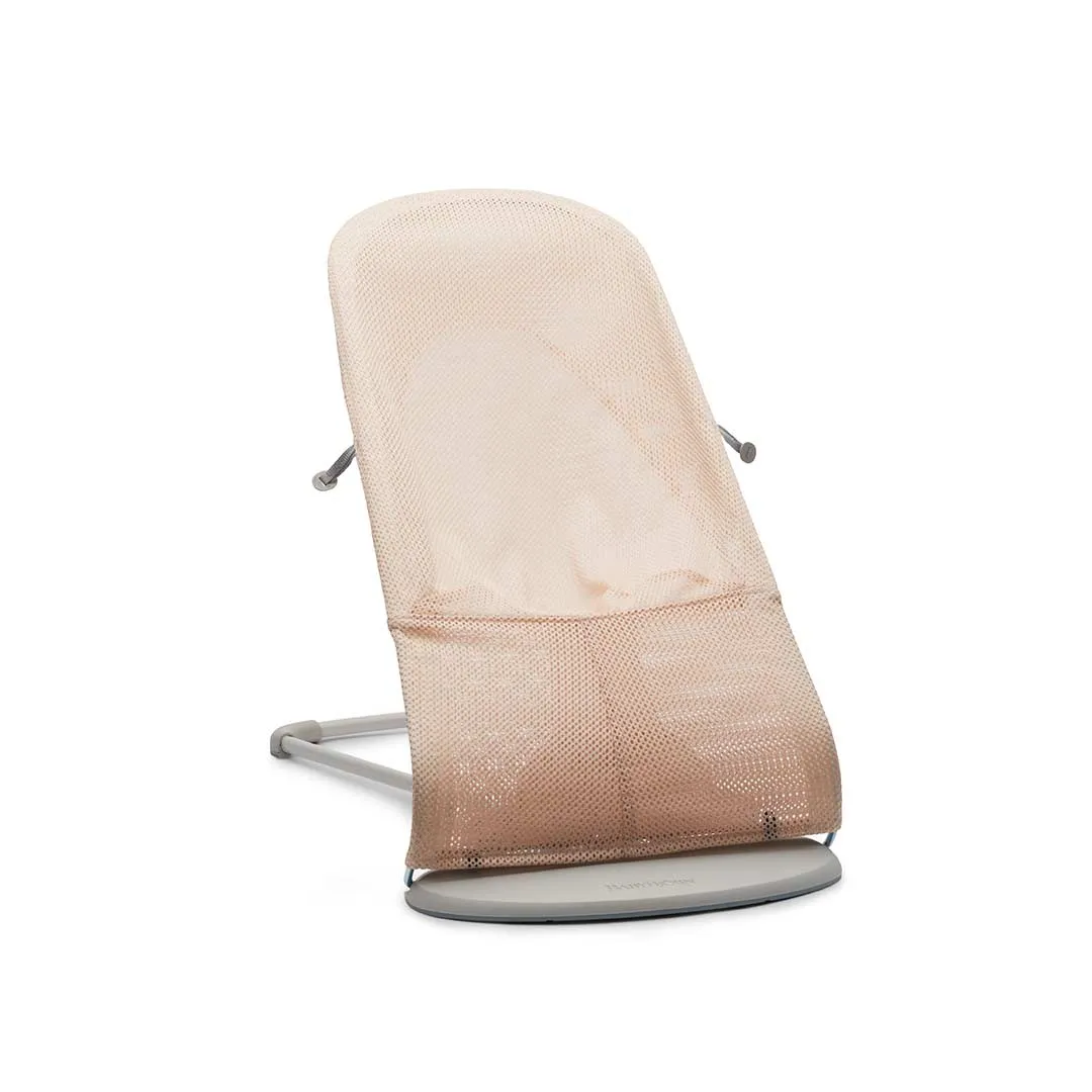 BabyBjorn Balance Soft Mesh Baby Bouncer - Grey Frame - Pearly Pink