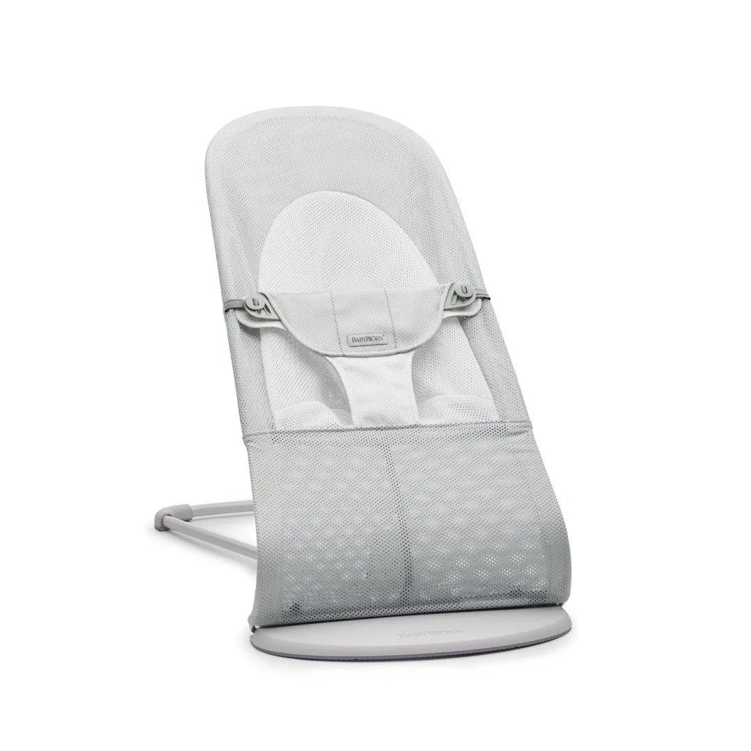 BabyBjorn Balance Soft Mesh Baby Bouncer - Grey Frame - Silver/White