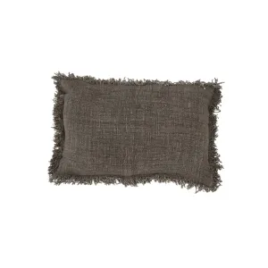 Cotton Cushion cover Fringed Edge | Charcoal 40x60cm Zoco Home