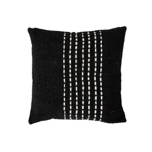 Cotton Cushion Cover Stitch Panel | Black 50x50cm Zoco Home