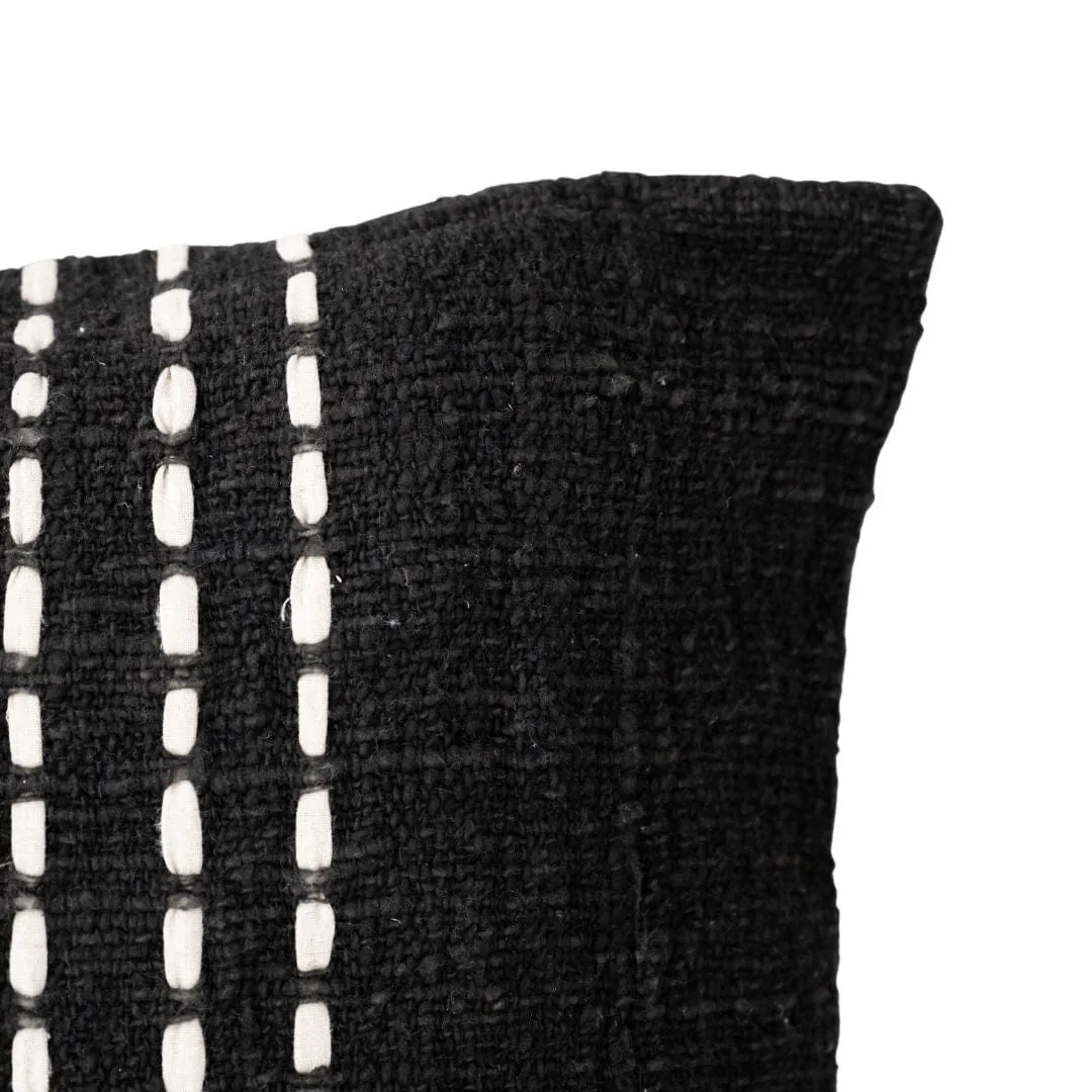 Cotton Cushion Cover Stitch Panel | Black 50x50cm Zoco Home