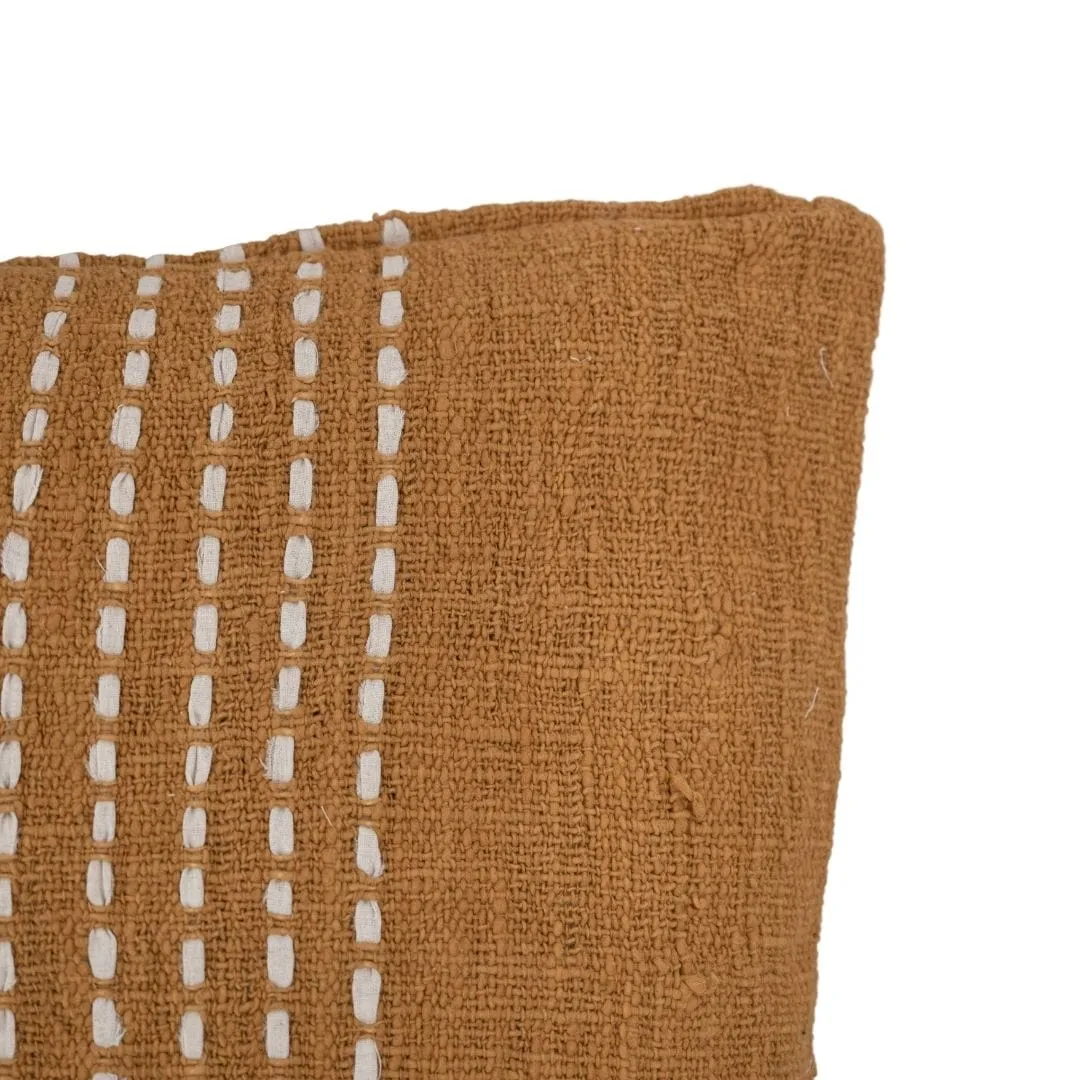 Cotton Cushion Cover Stitch Panel | Mustard 50x50cm Zoco Home