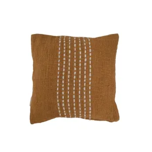 Cotton Cushion Cover Stitch Panel | Mustard 50x50cm Zoco Home