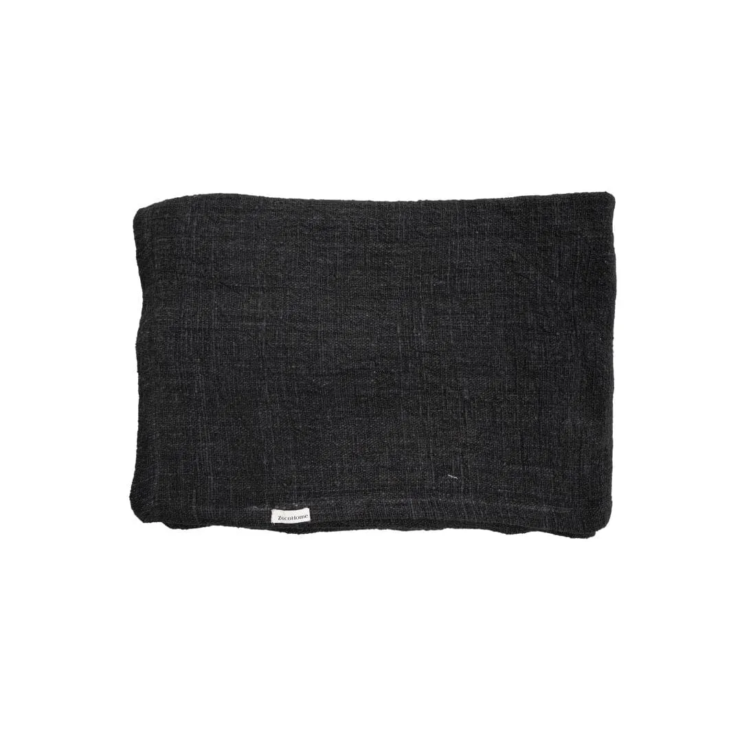 Cotton Hand Woven Bed Cover  | Black 270x270cm Zoco Home