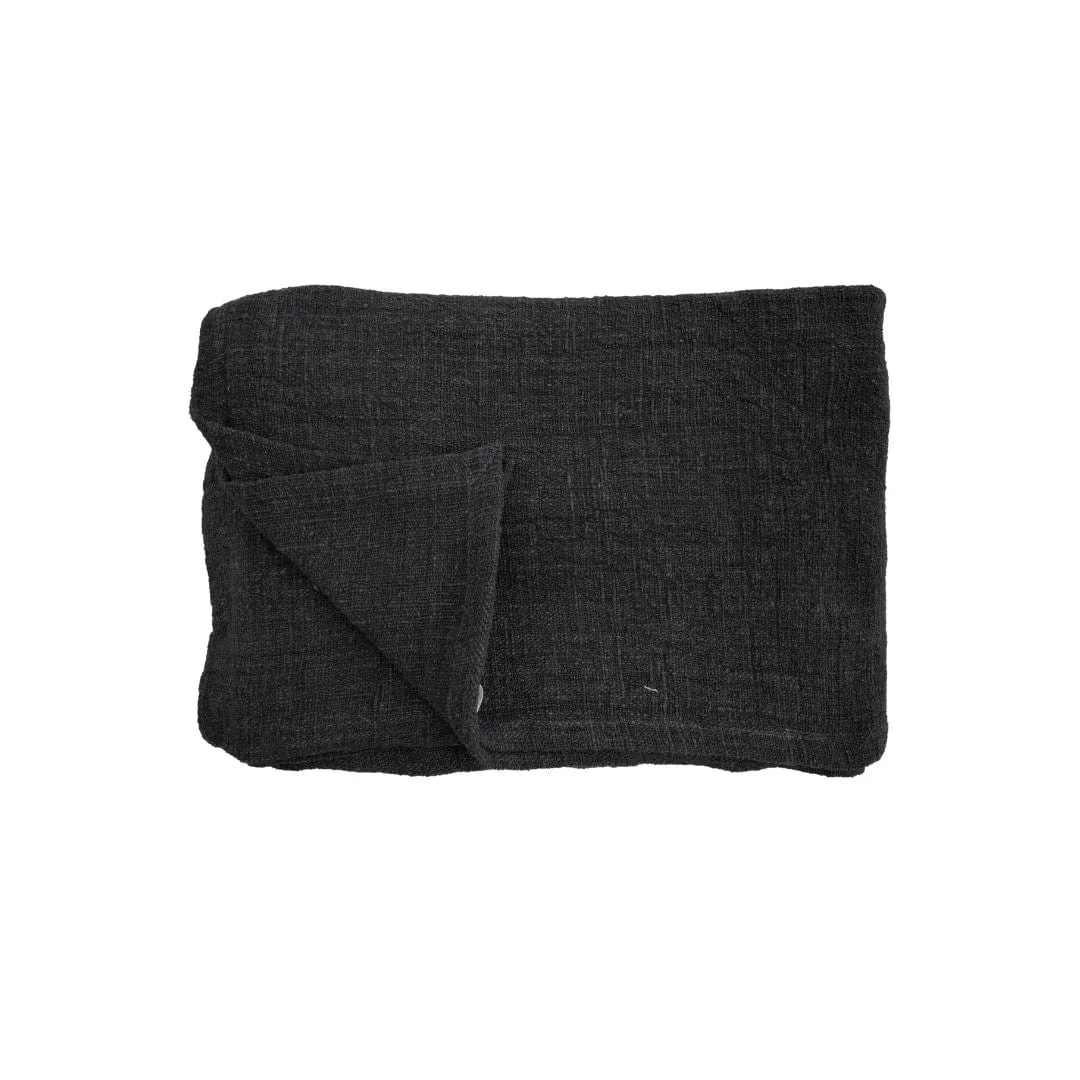 Cotton Hand Woven Bed Cover  | Black 270x270cm Zoco Home