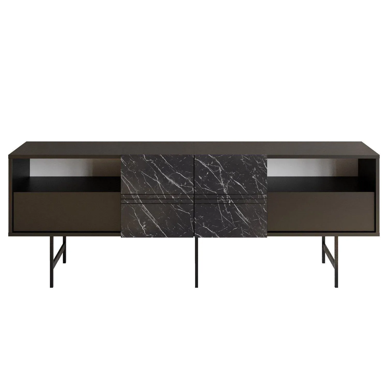 Derin 71" Media Console and TV Stand with Cabinets and Shelves for TVs up to 80" Decorotika