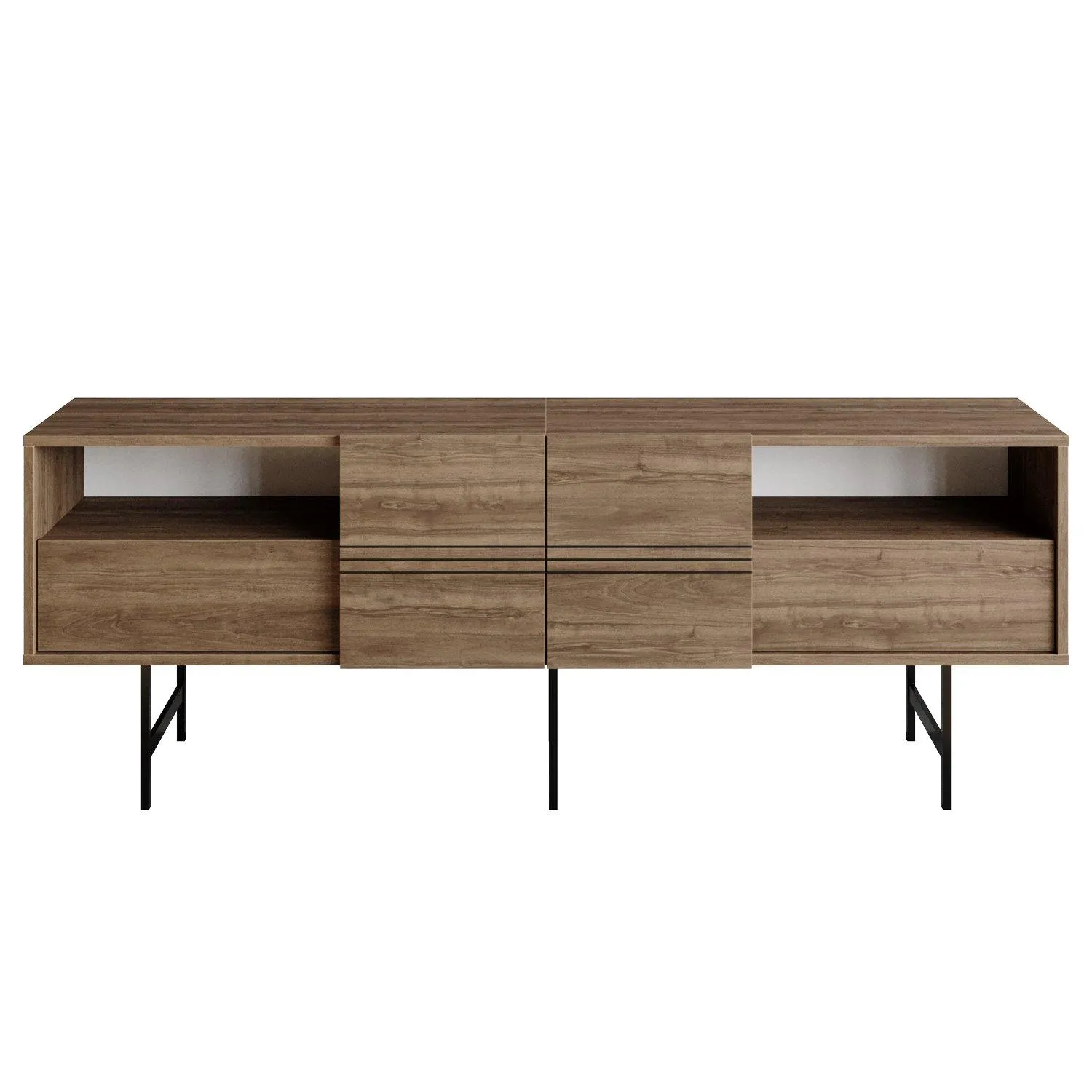 Derin 71" Media Console and TV Stand with Cabinets and Shelves for TVs up to 80" Decorotika