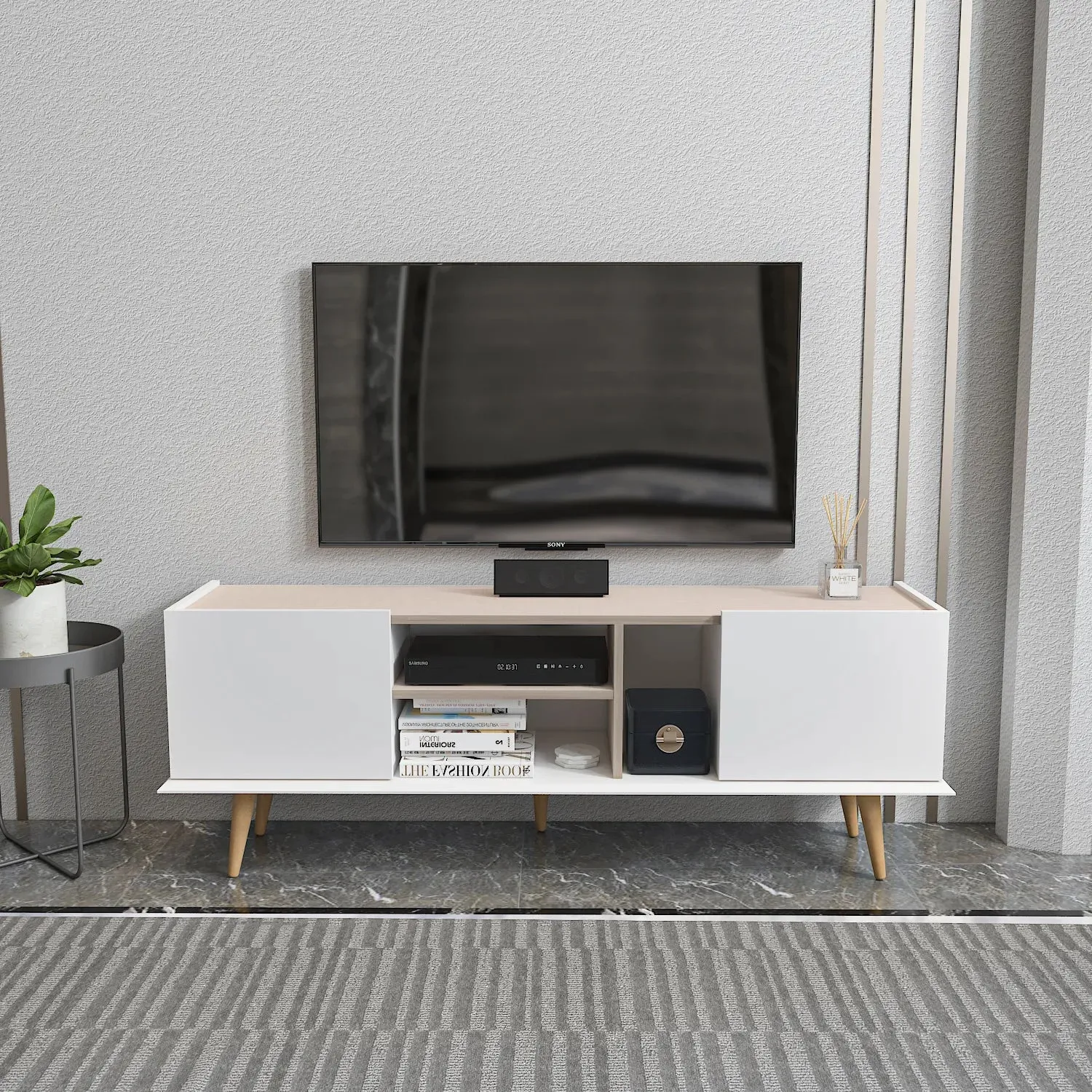 Ekvador 63" Wide TV Stand for TVs up to 72" | Media Console Decorotika