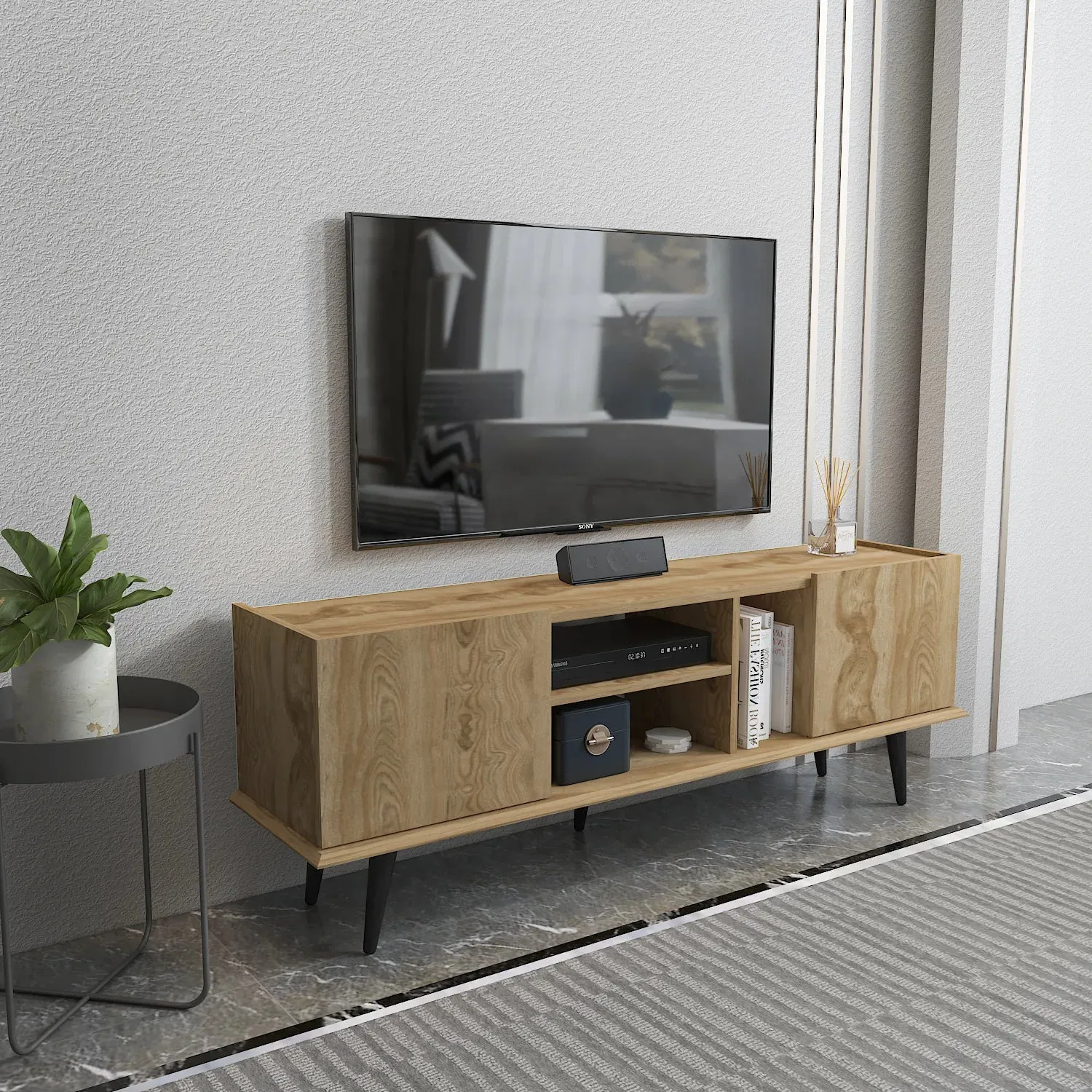 Ekvador 63" Wide TV Stand for TVs up to 72" | Media Console Decorotika