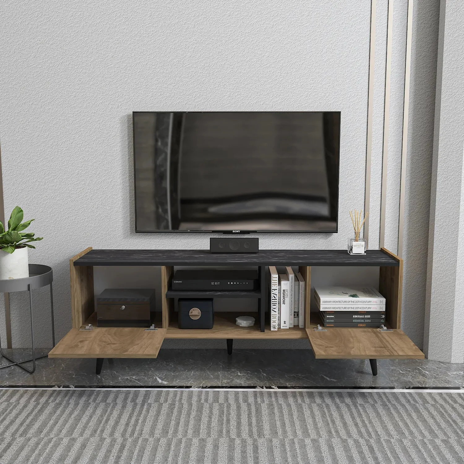 Ekvador 63" Wide TV Stand for TVs up to 72" | Media Console Decorotika