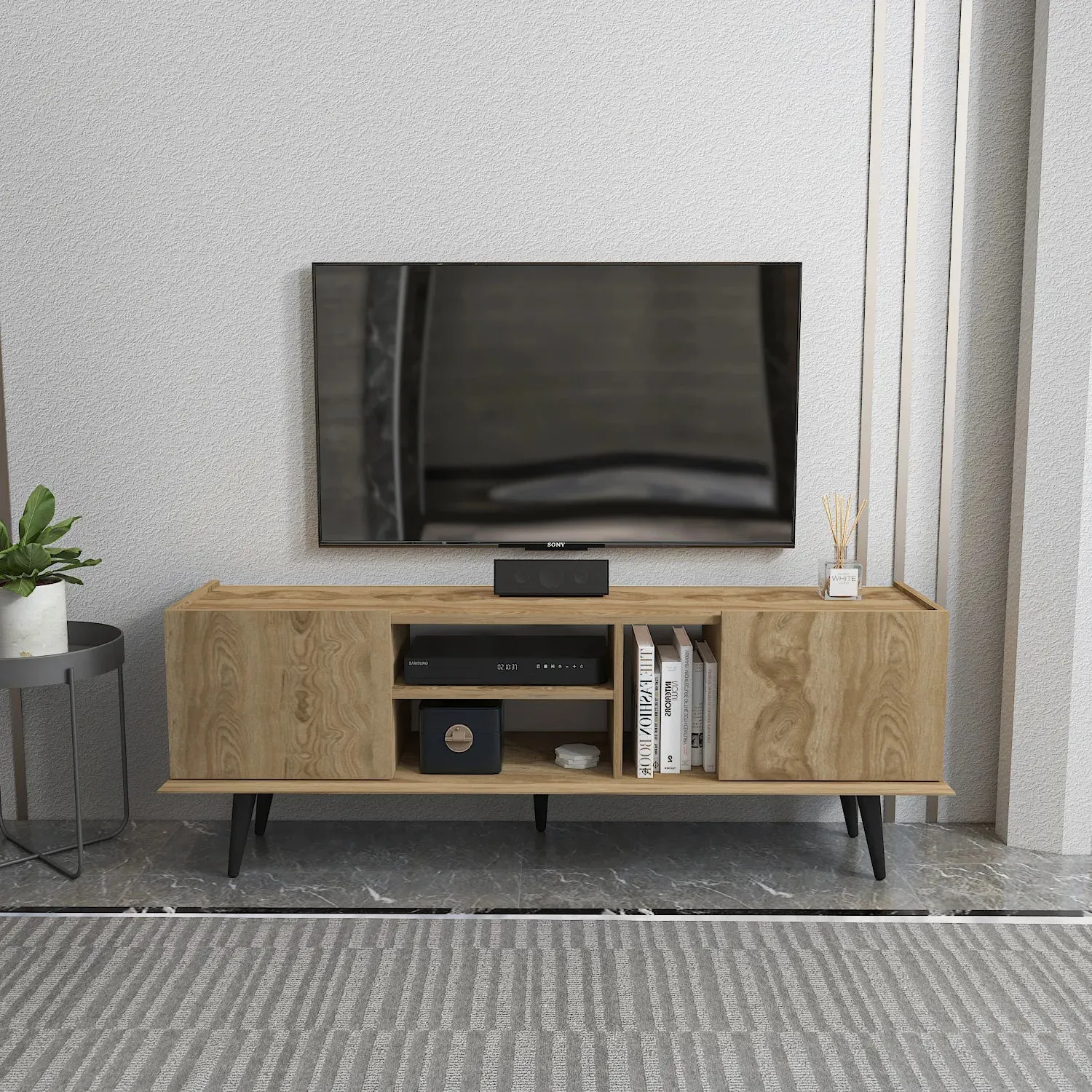 Ekvador 63" Wide TV Stand for TVs up to 72" | Media Console Decorotika