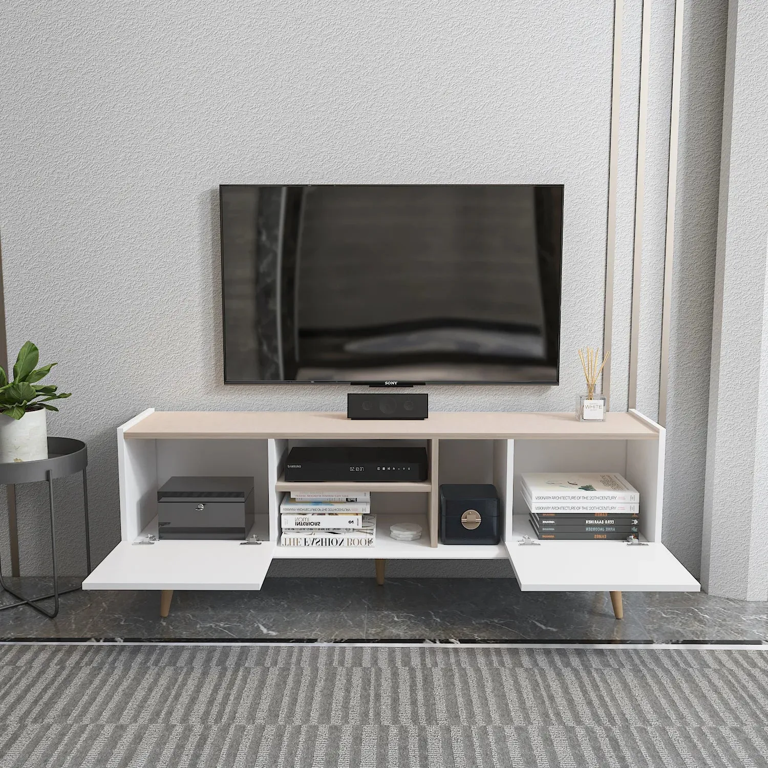Ekvador 63" Wide TV Stand for TVs up to 72" | Media Console Decorotika