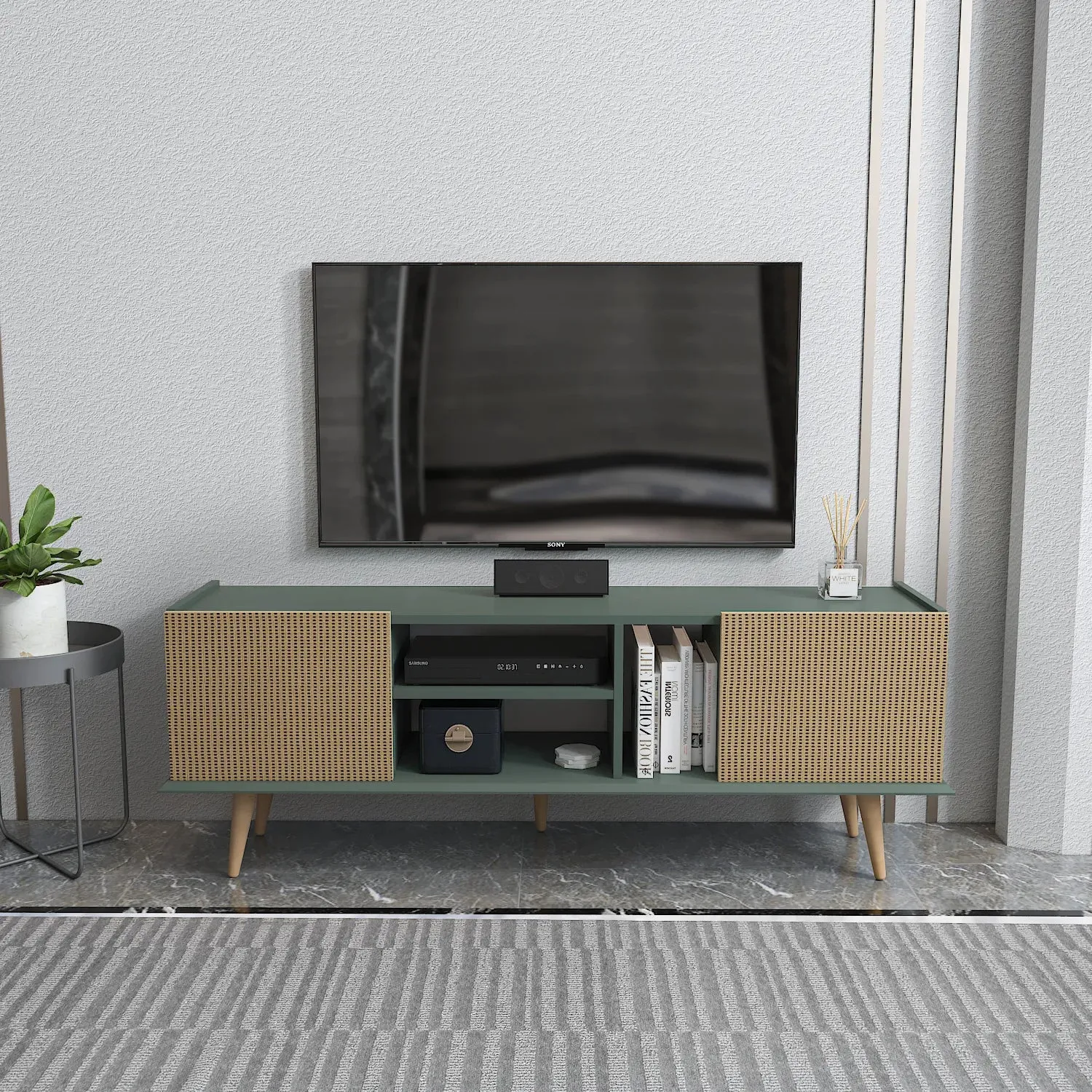 Ekvador 63" Wide TV Stand for TVs up to 72" | Media Console Decorotika