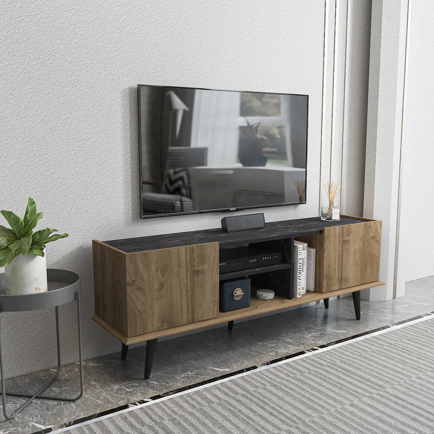 Ekvador 63" Wide TV Stand for TVs up to 72" | Media Console Decorotika
