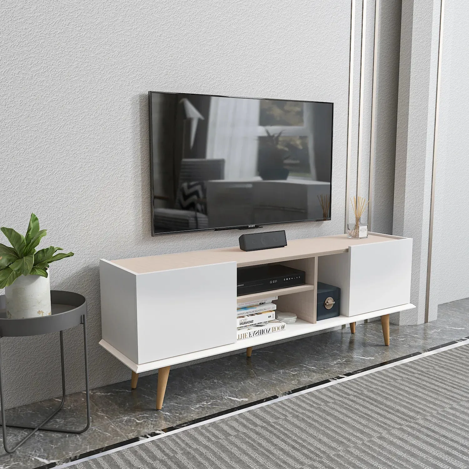 Ekvador 63" Wide TV Stand for TVs up to 72" | Media Console Decorotika