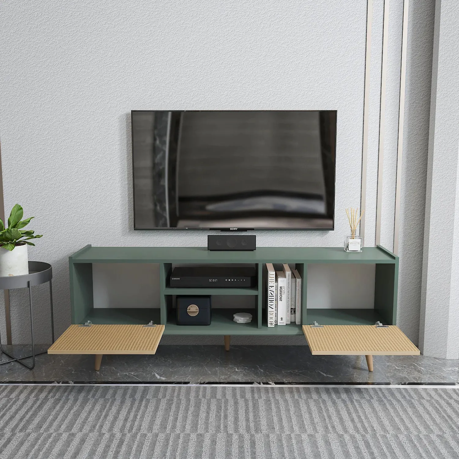 Ekvador 63" Wide TV Stand for TVs up to 72" | Media Console Decorotika