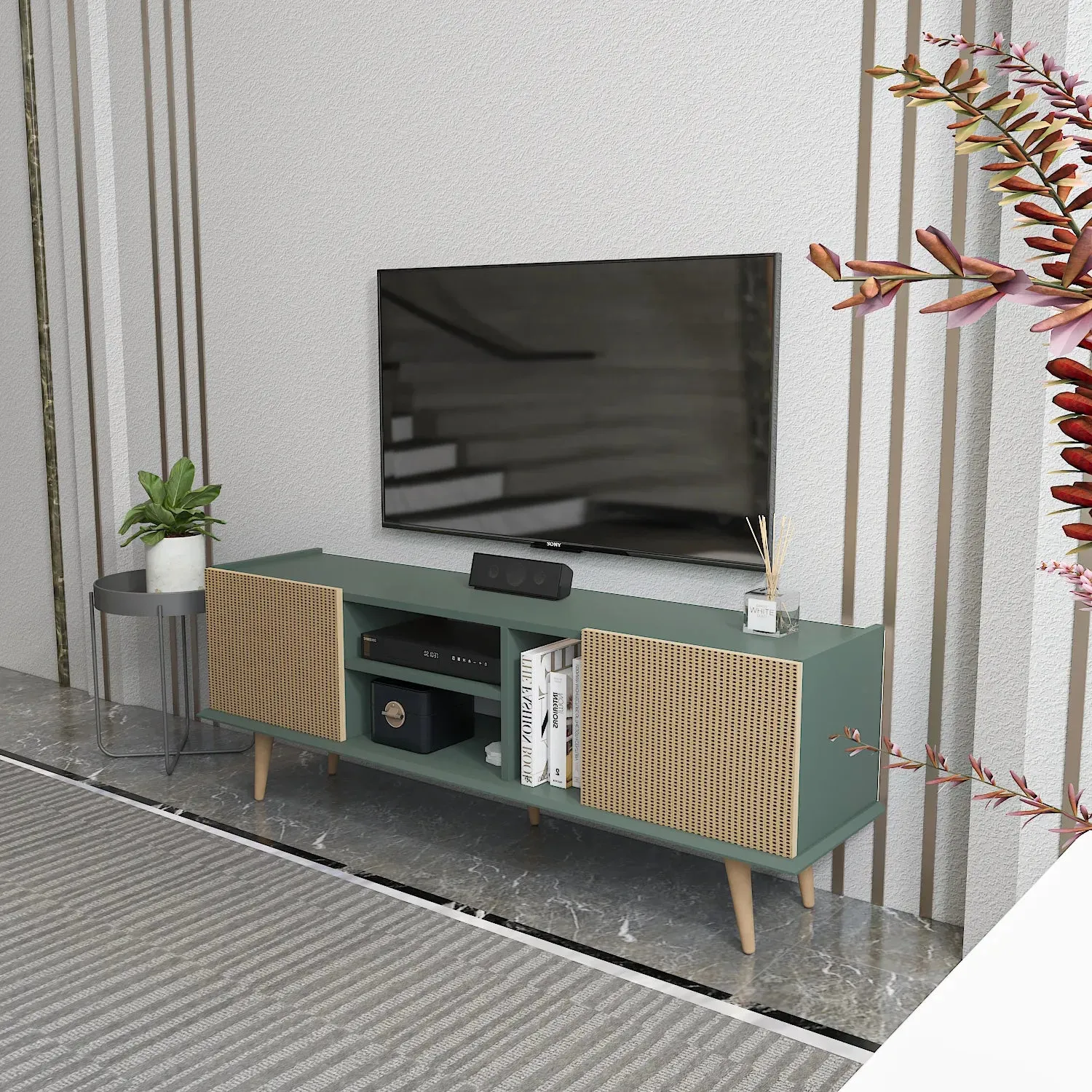 Ekvador 63" Wide TV Stand for TVs up to 72" | Media Console Decorotika