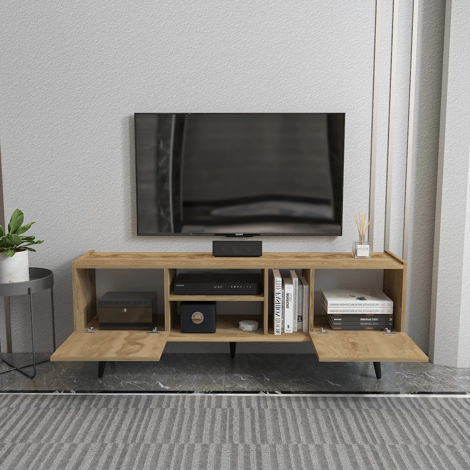 Ekvador 63" Wide TV Stand for TVs up to 72" | Media Console Decorotika