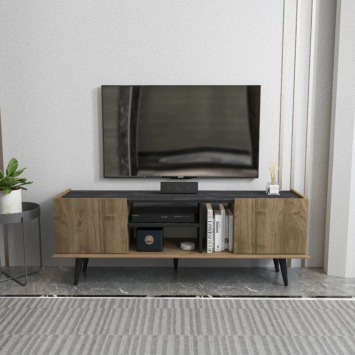 Ekvador 63" Wide TV Stand for TVs up to 72" | Media Console Decorotika