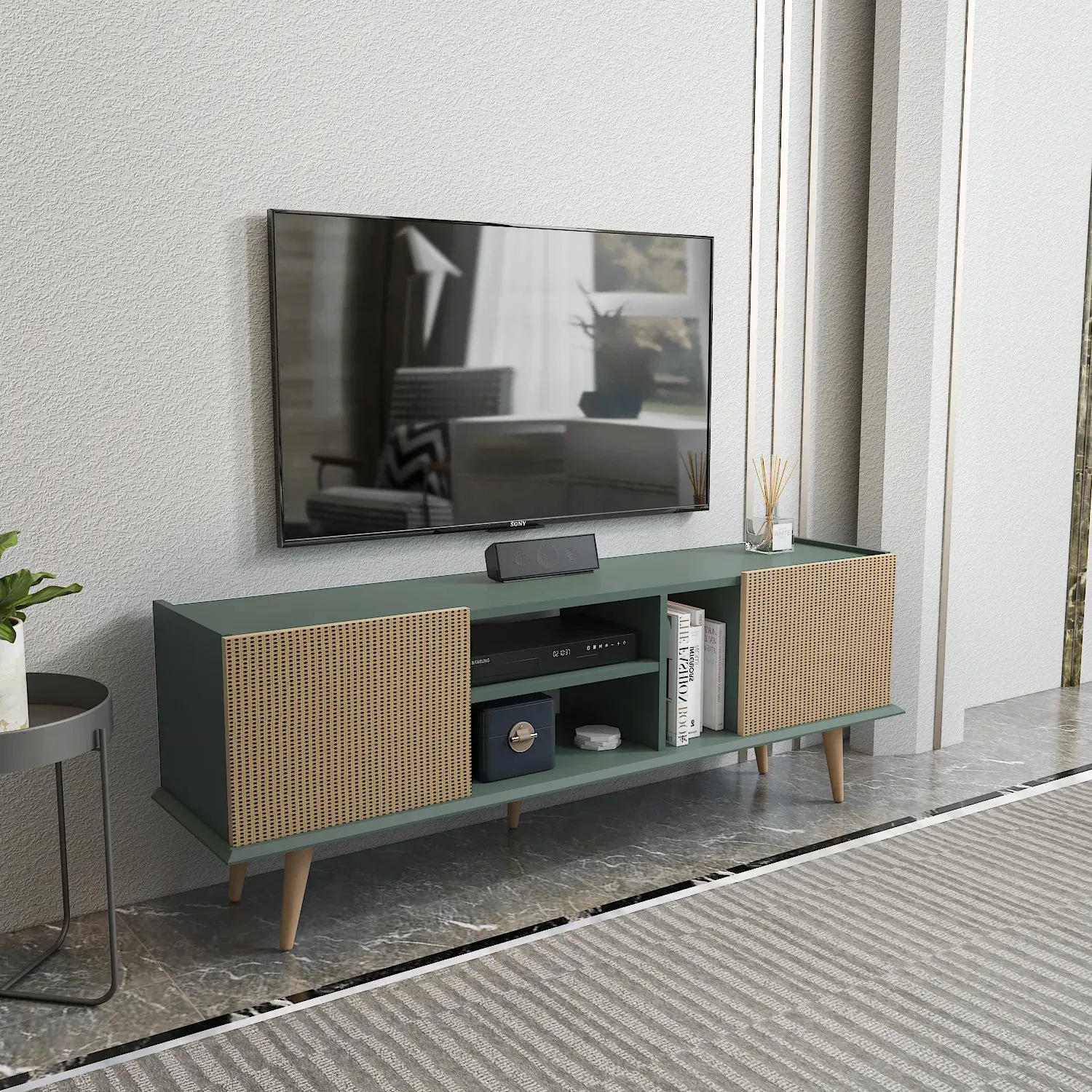 Ekvador 63" Wide TV Stand for TVs up to 72" | Media Console Decorotika