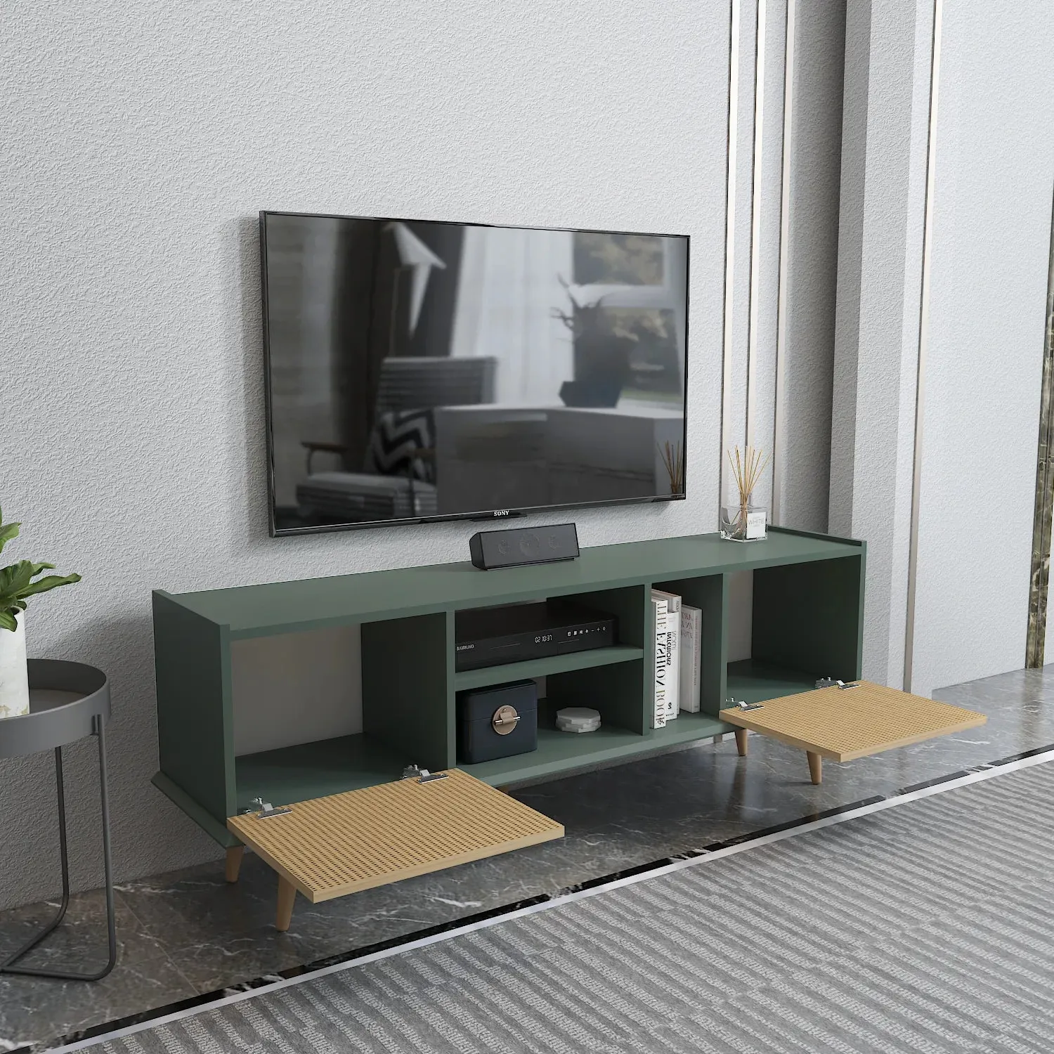 Ekvador 63" Wide TV Stand for TVs up to 72" | Media Console Decorotika