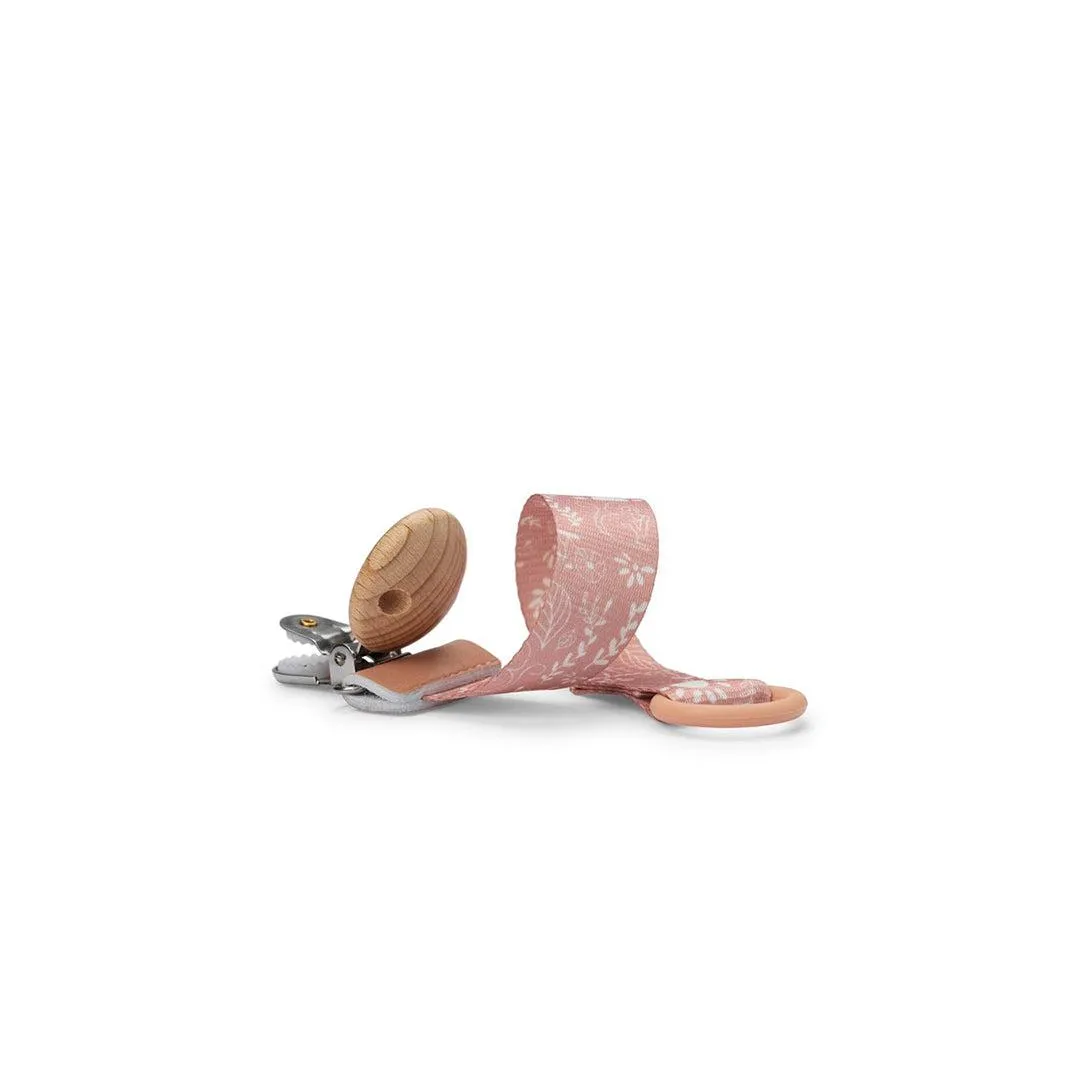 Elodie Details Pacifier Clip - Monkey Sunrise Pink - Wood Clip