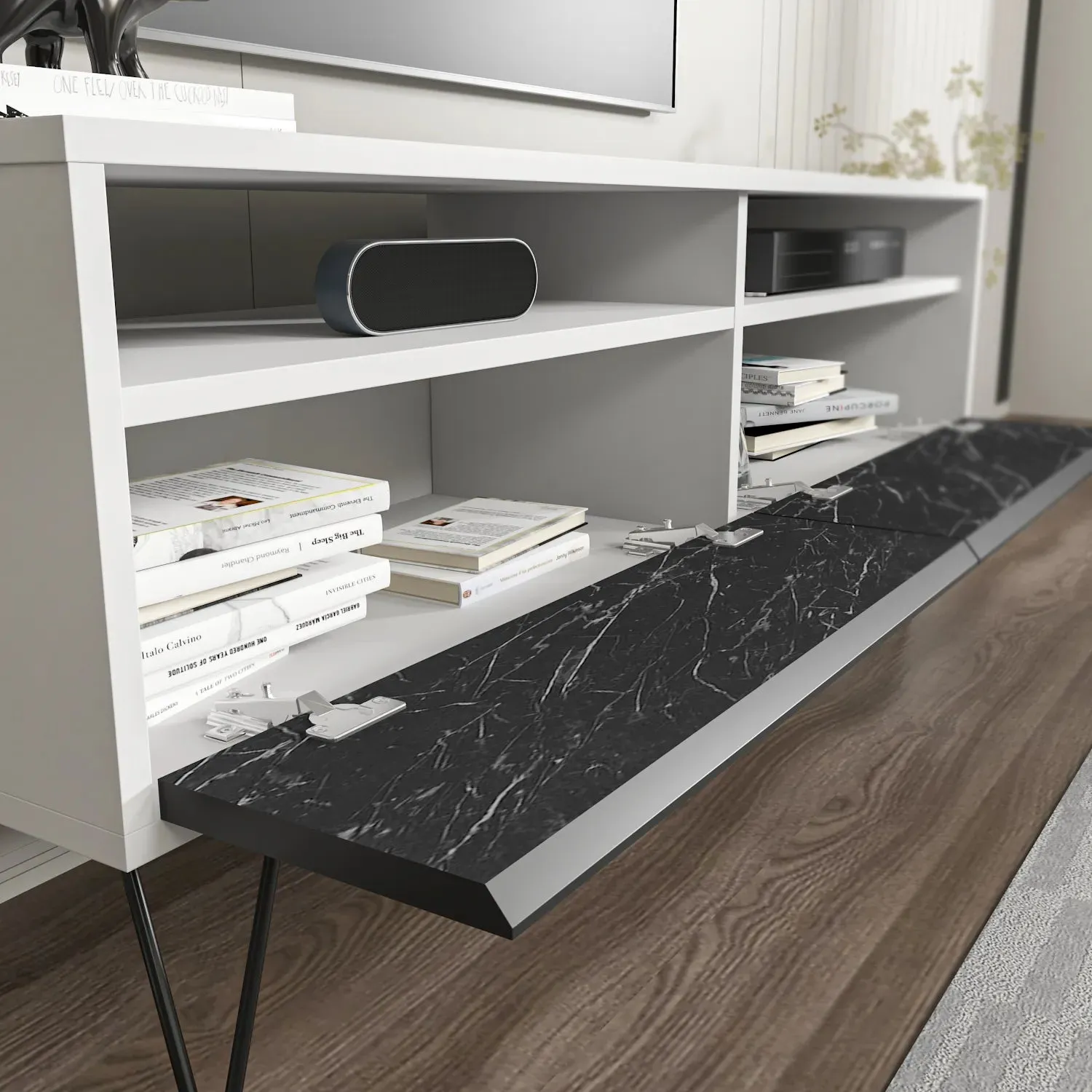 Flay 55" Wide TV Stand for TVs up to 65" | Media Console Decorotika