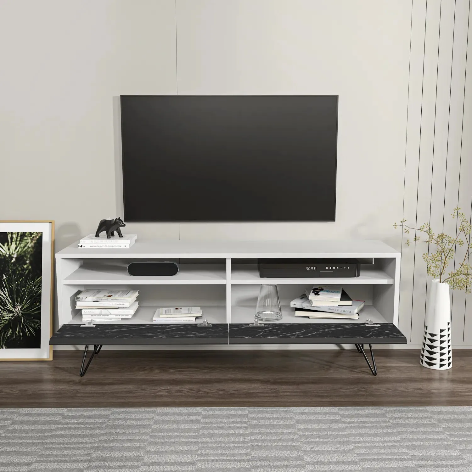 Flay 55" Wide TV Stand for TVs up to 65" | Media Console Decorotika