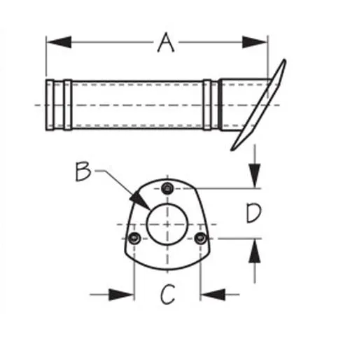 Flush Mount Rod Holder w/ Closed End