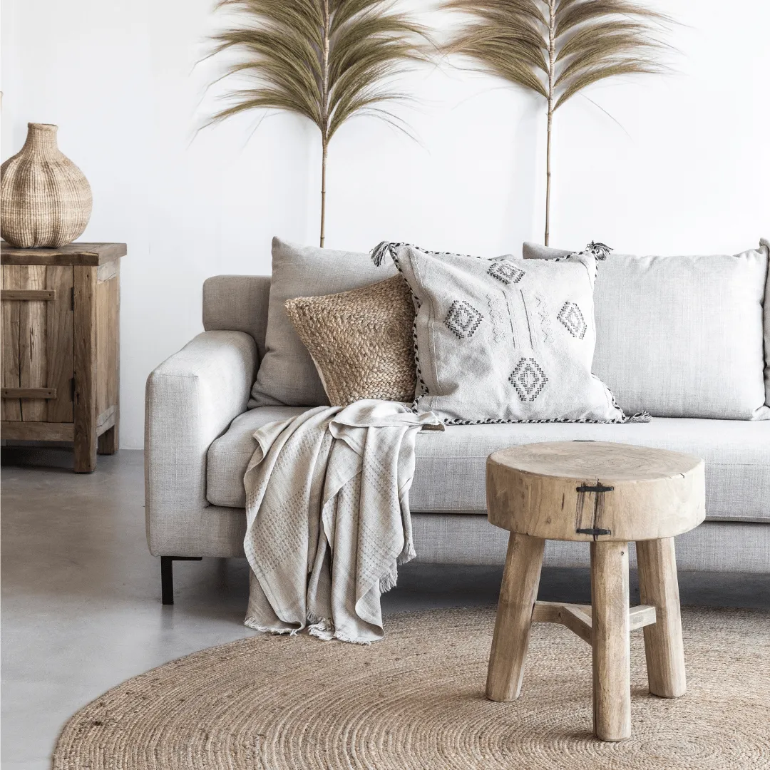 Fouta Linen Throw | Stone Beige 135x180cm Zoco Home