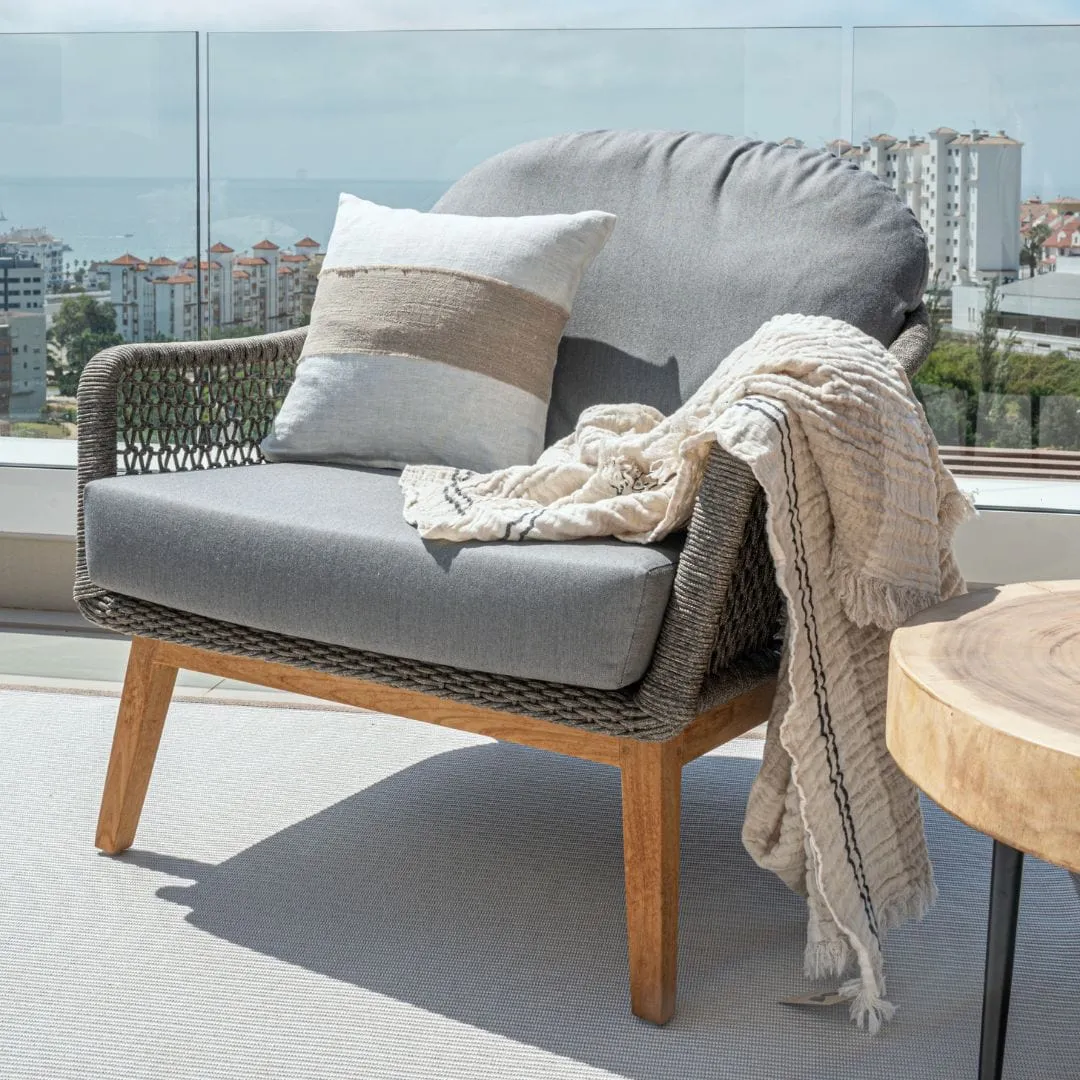 Fouta Throw | Black / White / Sand | 160x150cm Zoco Home