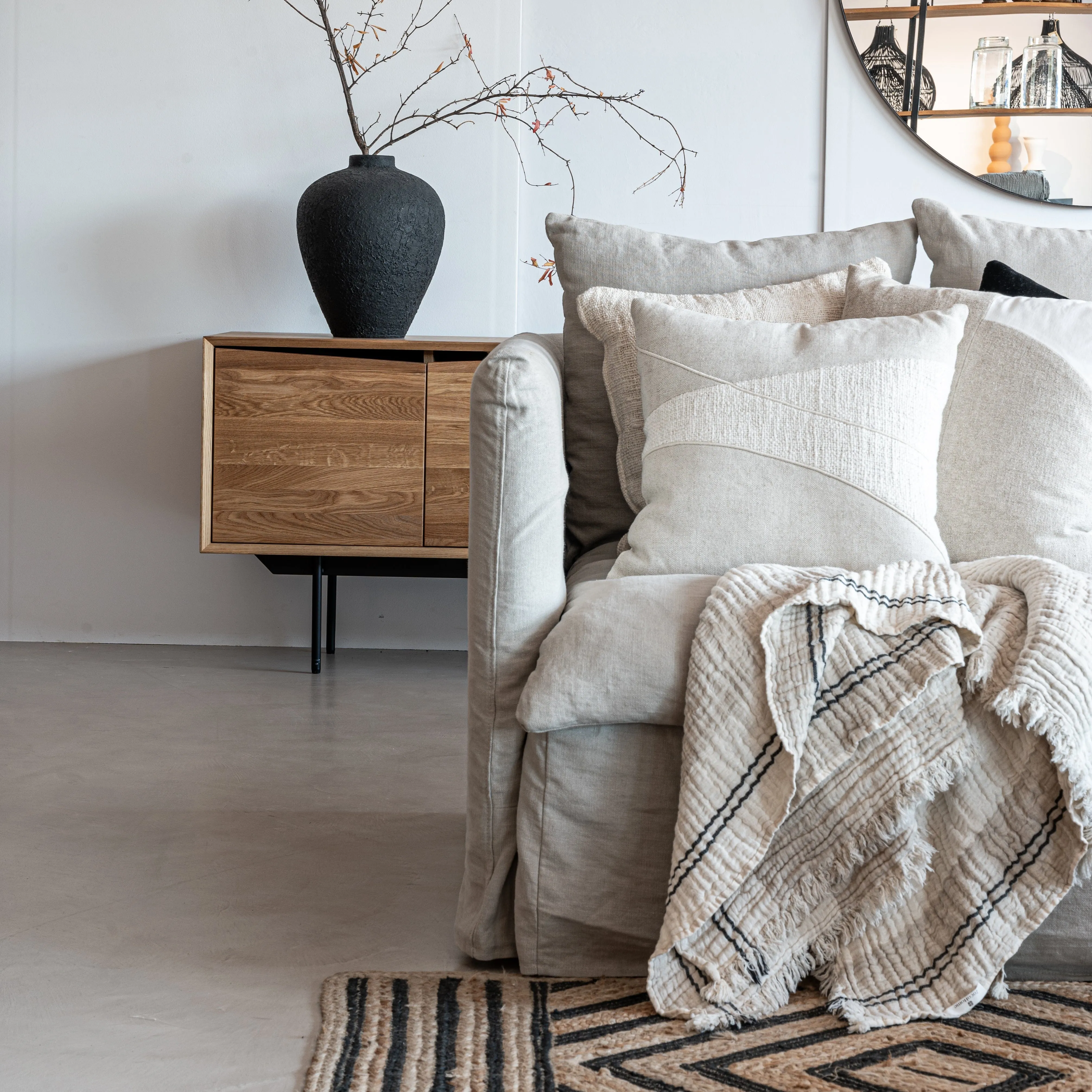 Fouta Throw | Black / White / Sand | 160x150cm Zoco Home