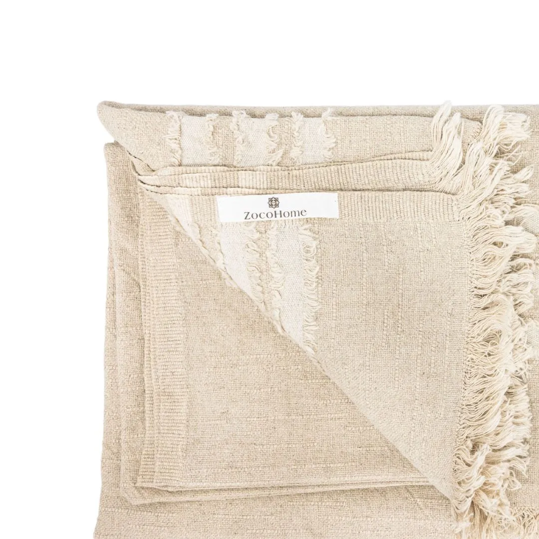 Fouta Throw | Natural / White | 135x200cm Zoco Home