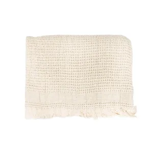 Fouta Waffle Throw | Natural / Black | 125x180 cm Zoco Home