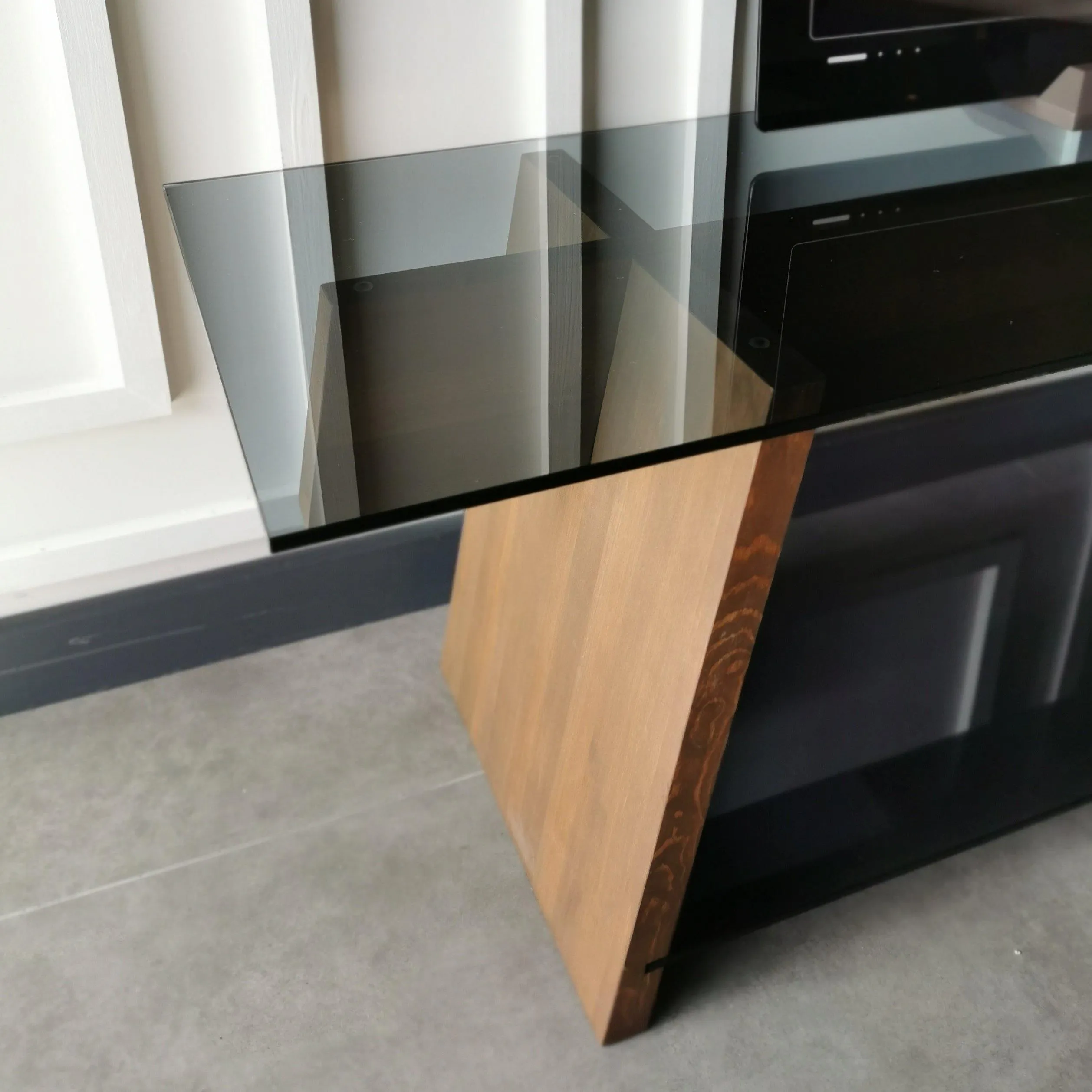 Genova 62" Wide TV Stand & Media Console with Tempered Glass Shelves for TVs up to 70" Decorotika