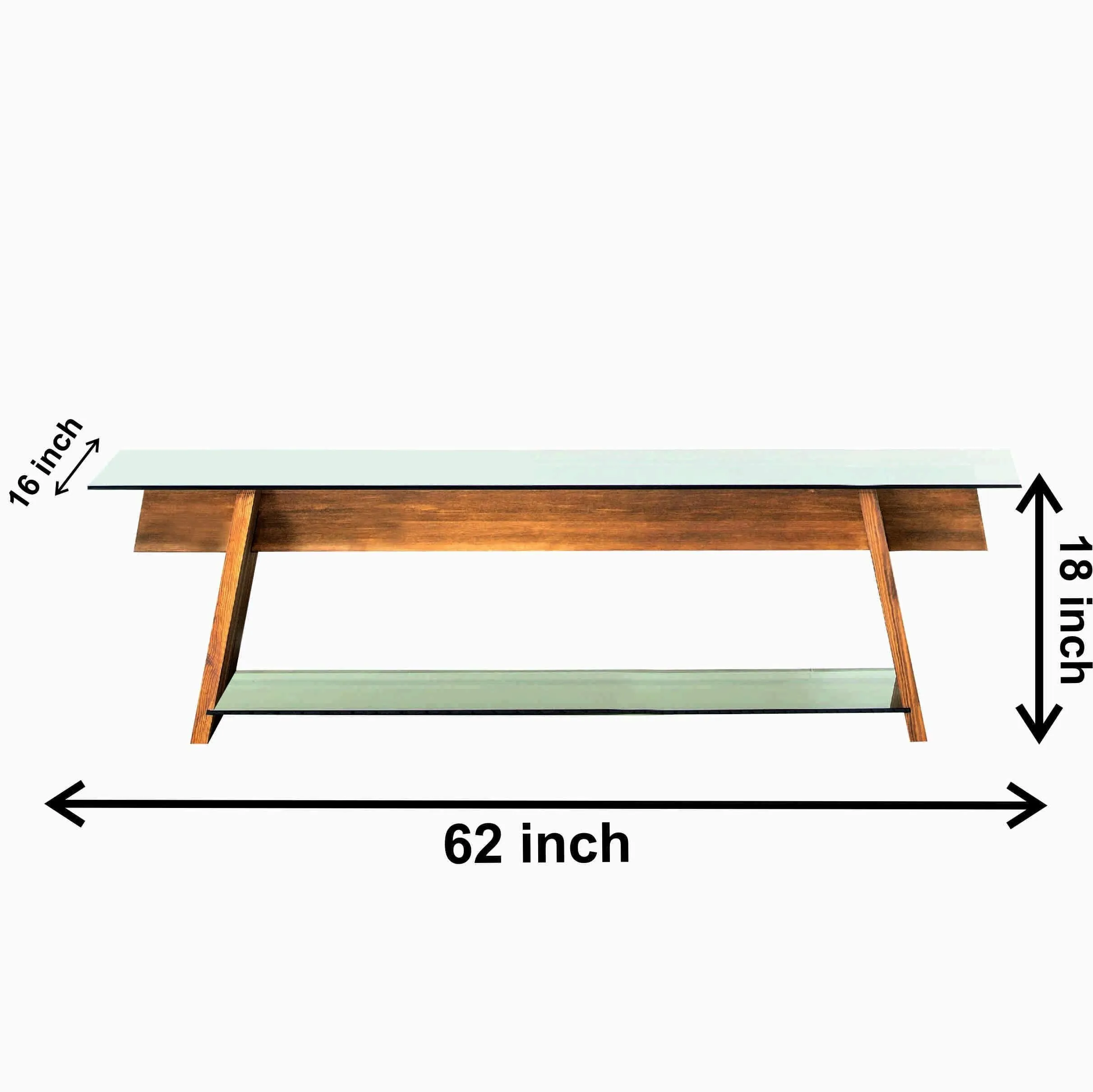 Genova 62" Wide TV Stand & Media Console with Tempered Glass Shelves for TVs up to 70" Decorotika
