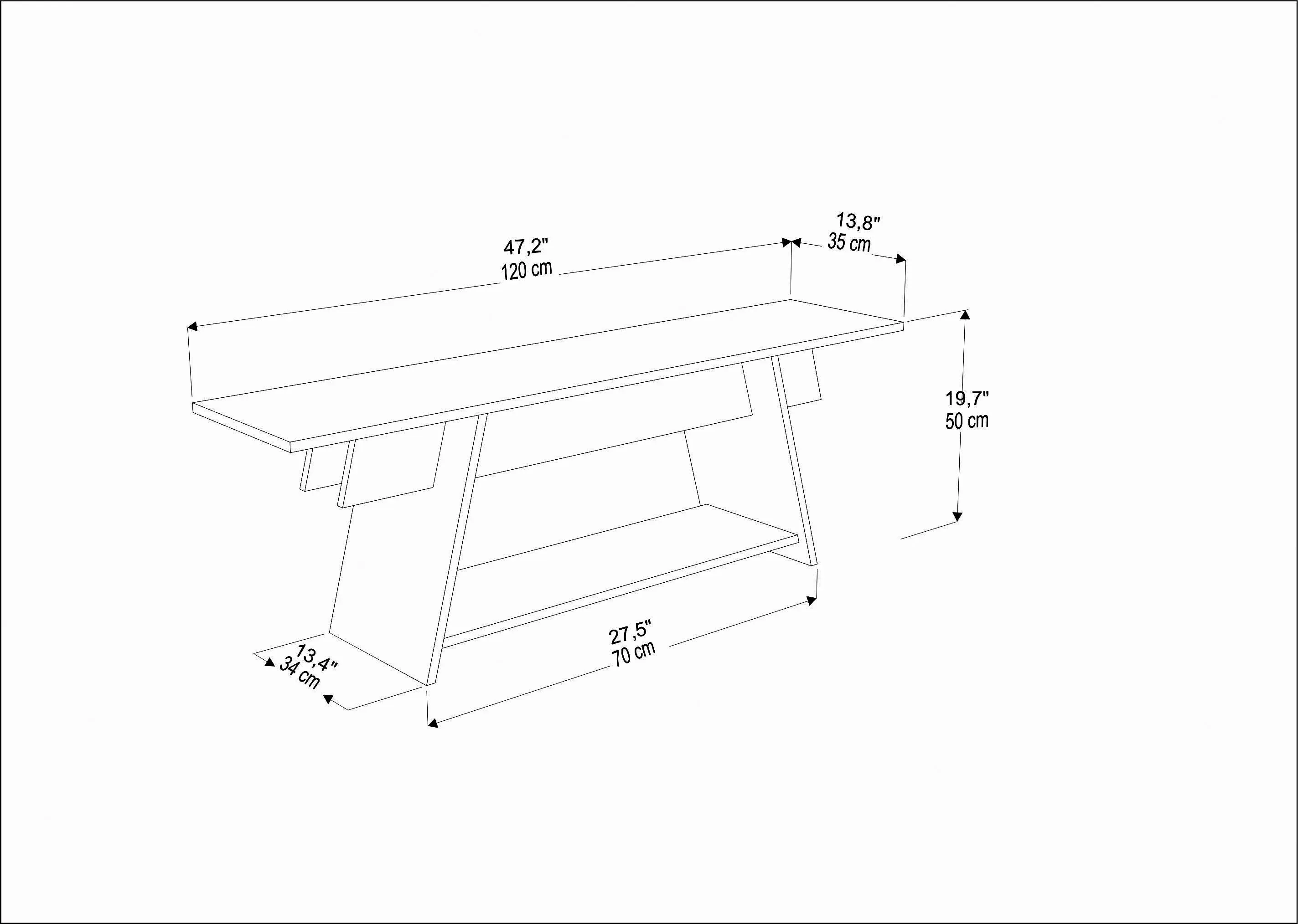Lanca 47" Wide Minimalist TV Stand Media Console | Streamlined Design for TVs up to 55" Decorotika