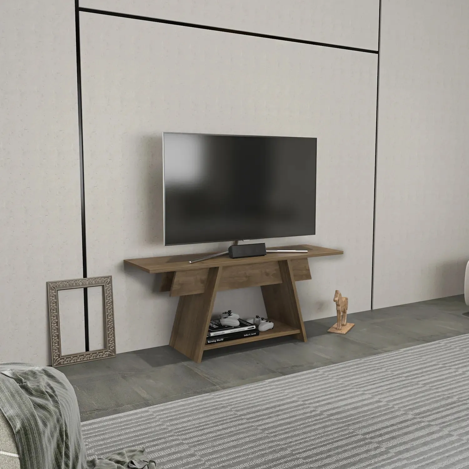 Lanca 47" Wide Minimalist TV Stand Media Console | Streamlined Design for TVs up to 55" Decorotika