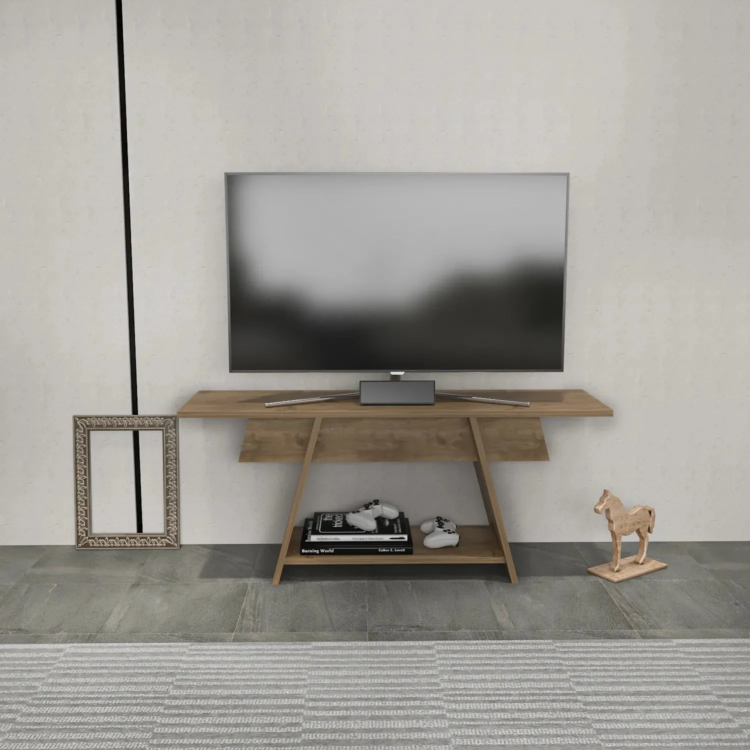 Lanca 47" Wide Minimalist TV Stand Media Console | Streamlined Design for TVs up to 55" Decorotika