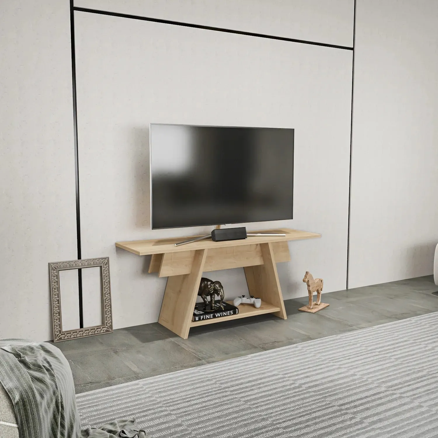 Lanca 47" Wide Minimalist TV Stand Media Console | Streamlined Design for TVs up to 55" Decorotika