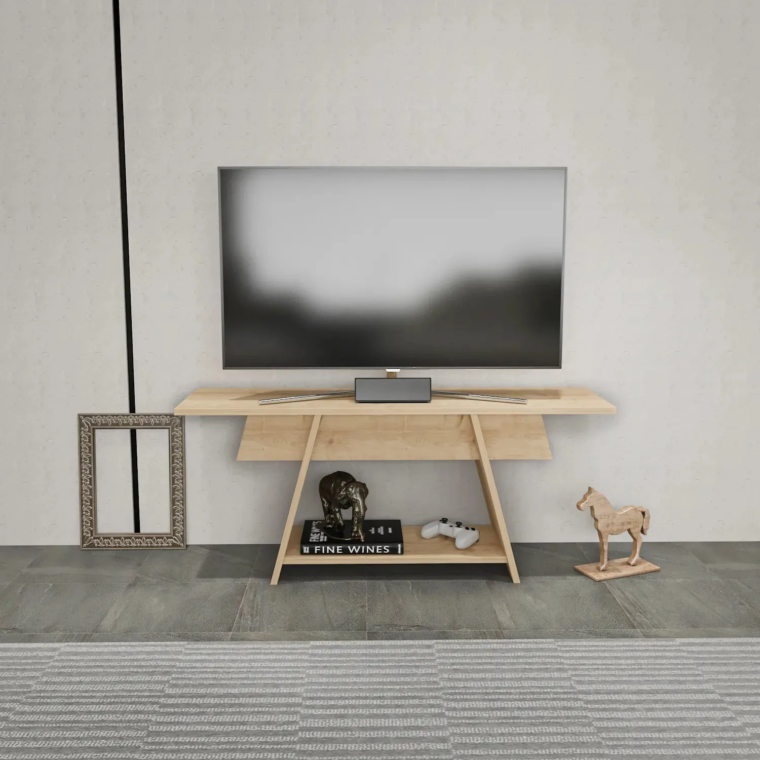 Lanca 47" Wide Minimalist TV Stand Media Console | Streamlined Design for TVs up to 55" Decorotika