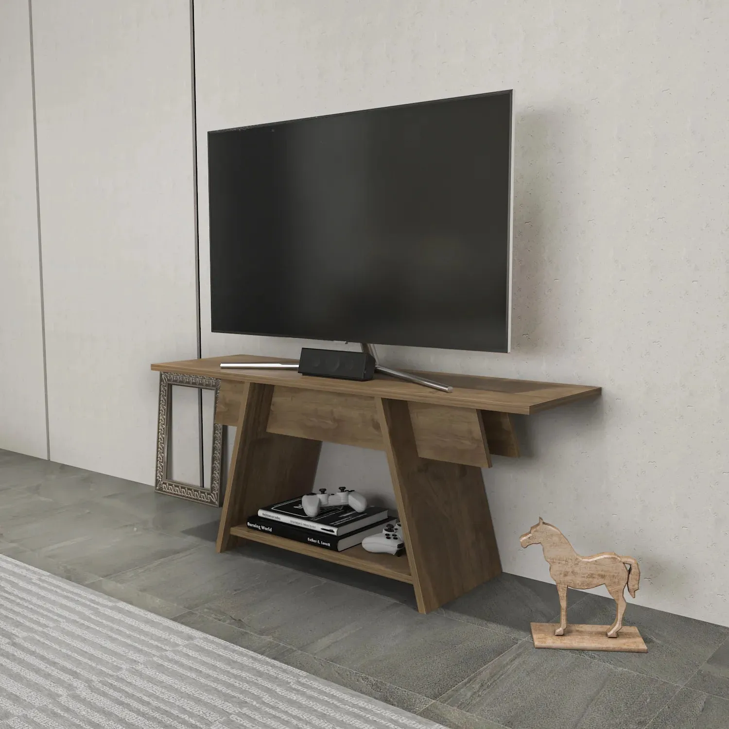 Lanca 47" Wide Minimalist TV Stand Media Console | Streamlined Design for TVs up to 55" Decorotika