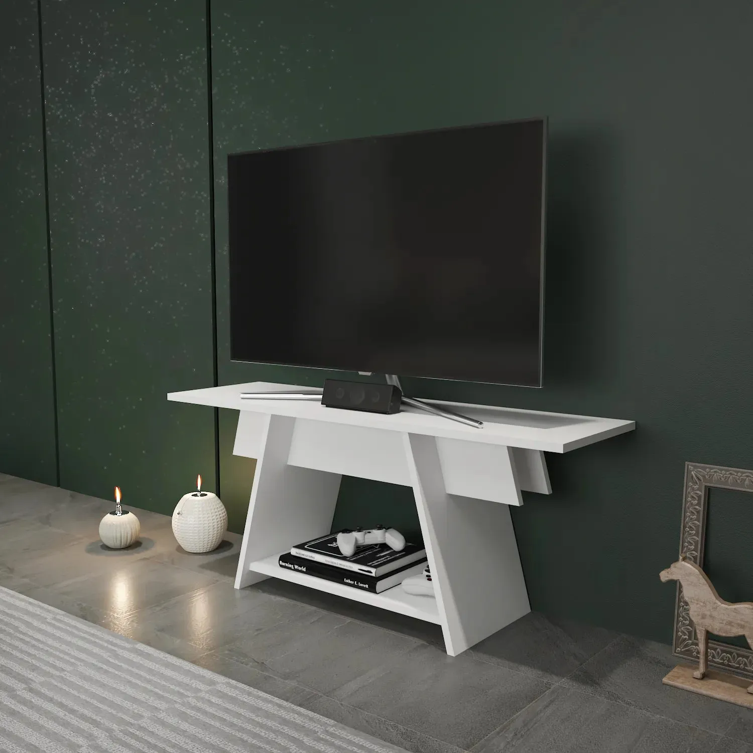 Lanca 47" Wide Minimalist TV Stand Media Console | Streamlined Design for TVs up to 55" Decorotika