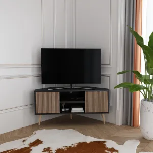 LESSON CORNER TV STAND BLACK ALINA Decorotika