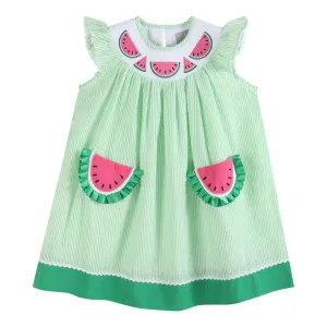 Lil Cactus Green Watermelon Smocked Dress