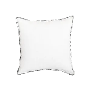 Linen Cushion Cover | Embroidered Edge | White 45x45cm Zoco Home