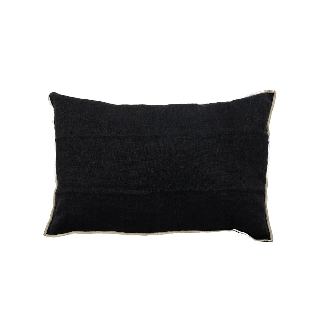 Linen Cushion Cover Nai Edge | Black 40x60cm Zoco Home
